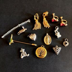 Necklace Slides and/or charms & Extenders, Screw back Earrings, and Kangaroo pin